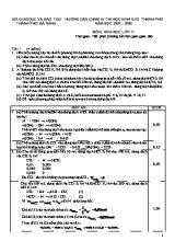 Đáp án đề thi học sinh giỏi thành phố môn Hóa học Lớp 11 - Năm học 2005-2006 - Sở giáo dục và đào tạo Đà Nẵng